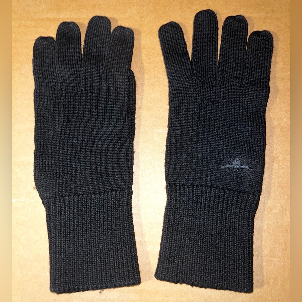 Dior Black Wool Gloves w/Tonal Embroidered Bee. Small. F/W ‘09–KVA. Italy.